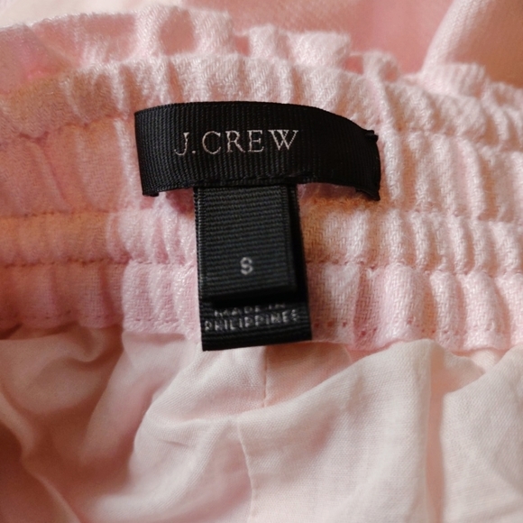 J. Crew Blush Pink Linen Pull on Style High Waist Shorts Small - Picture 3 of 4